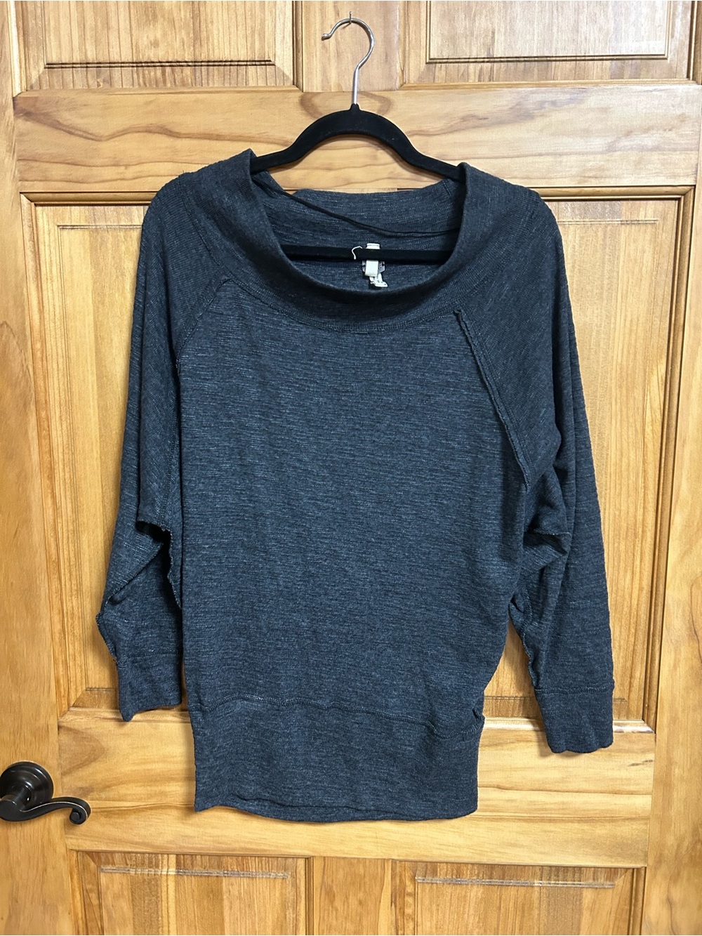 We The Free Charcoal Gray Cowl Neck Sweater